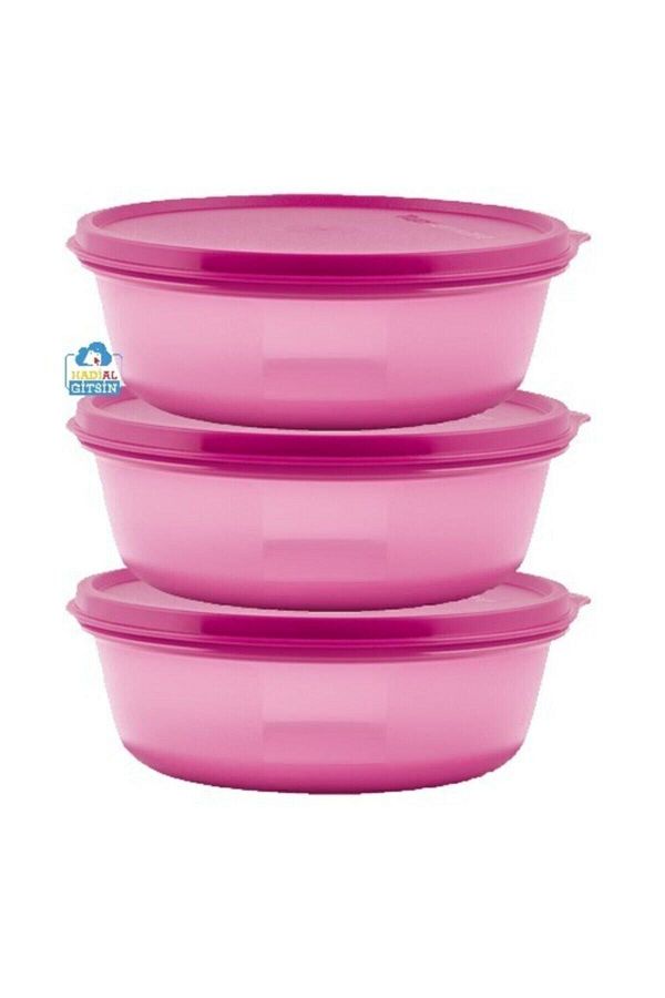 Tupperware-Refrigerator Storage Container 600 ml Set of 3 Pink (THREE SUGARPARE) 1
