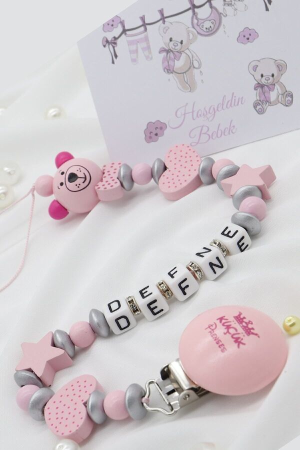 lilamtasarım Isimli Emzik Zinciri - Emzik Askısı - Bebek Hediyesi