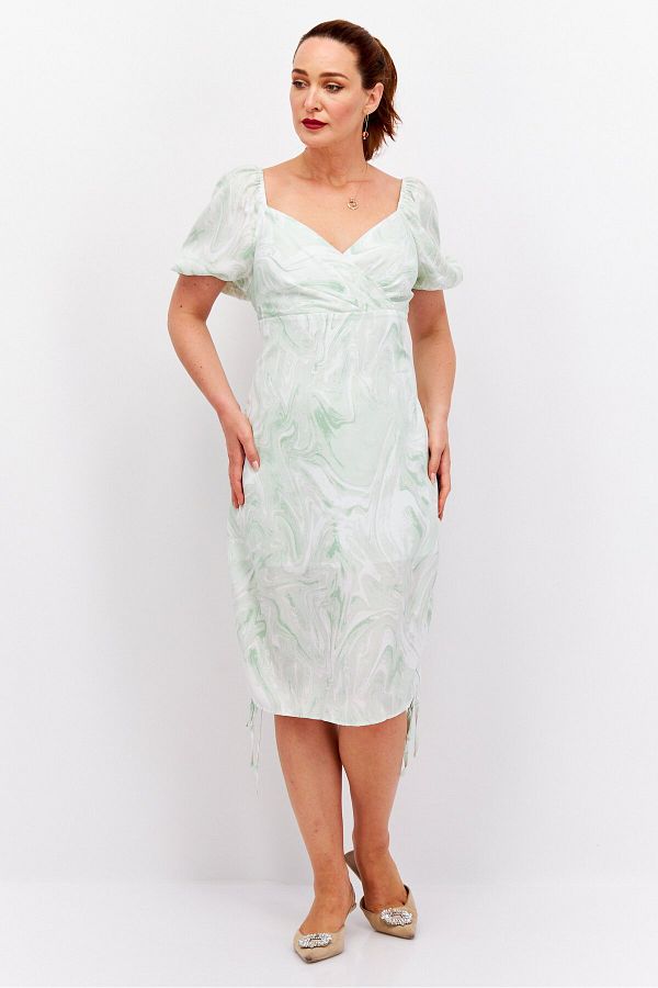 Missguided Women Tie Dye Midi Dress Green Combo Trendyol