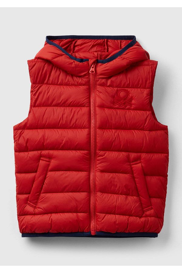United Colors of Benetton Boy s Thin Puffer Vest with Red Logo Trendyol