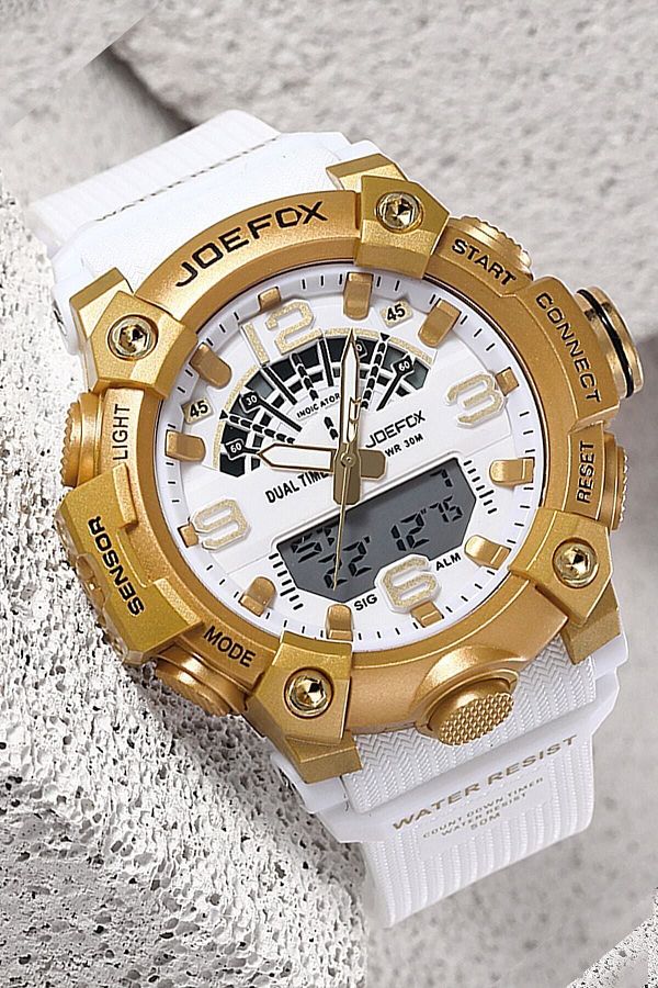 Joefox Digital And Analog Men s White Wrist Watch With Bracelet Gift Agr824 Trendyol