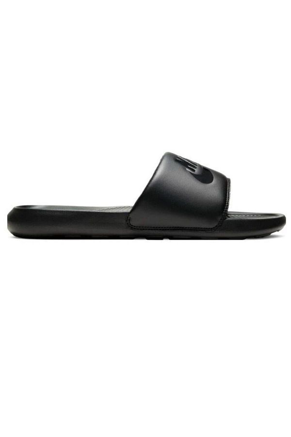 Nike slippers all black online