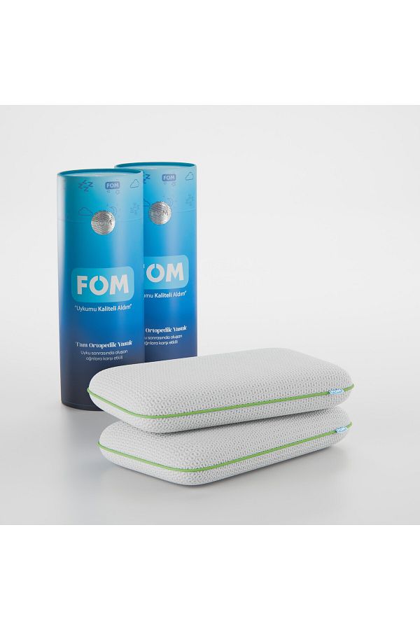 FOM 2 Piece Mini Chubby Visco Sleep Travel Pillow Cotton Baby Pillow 50 X 30 X 10 Green Trendyol