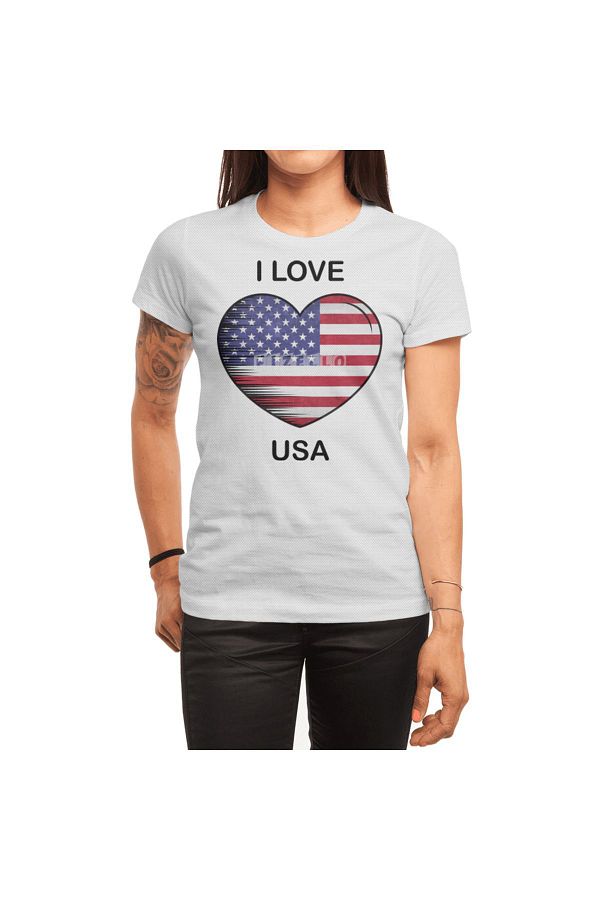 Fizello-I Love America White T-Shirt for Men and Women - My Home, My Country Unisex T-Shirt 1