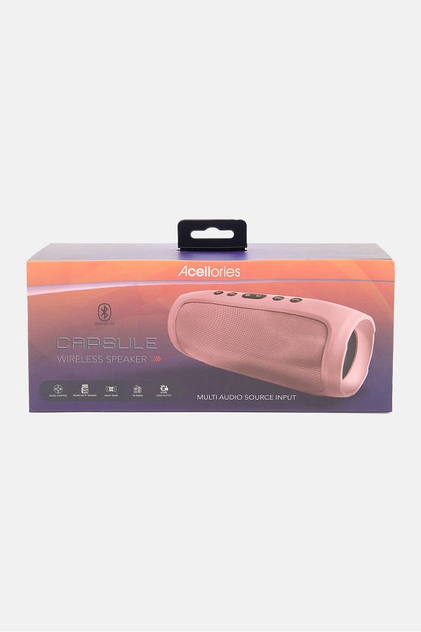 Acellories-Portable Bluetooth Speaker With Built In Power Bank, Pink 1