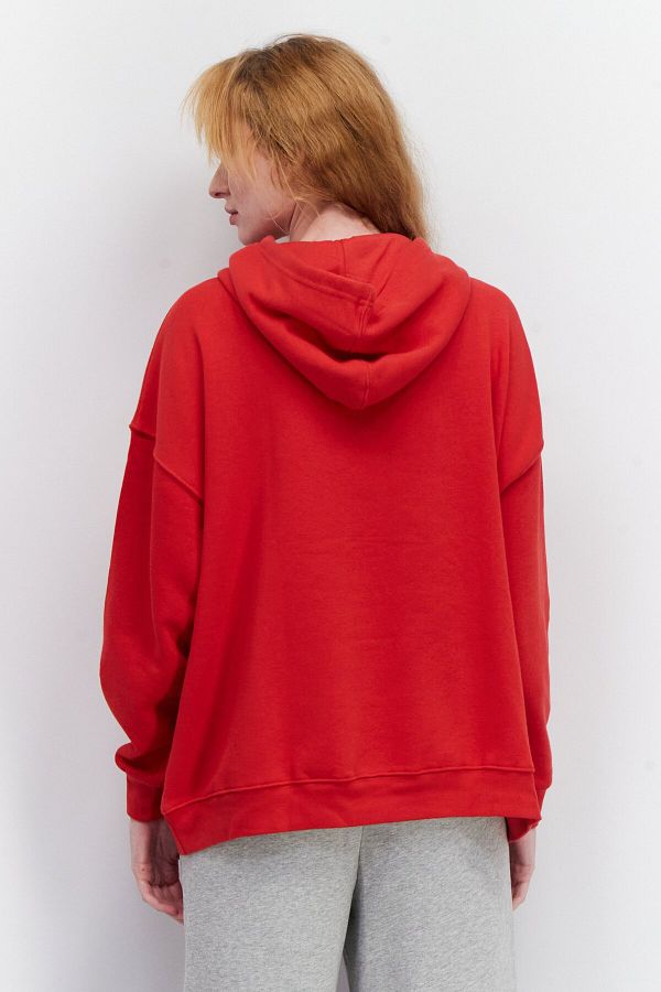 Don t Call Me Jennyfer Women Hood With Drawstring Graphic Print Sweatshirt Red Trendyol