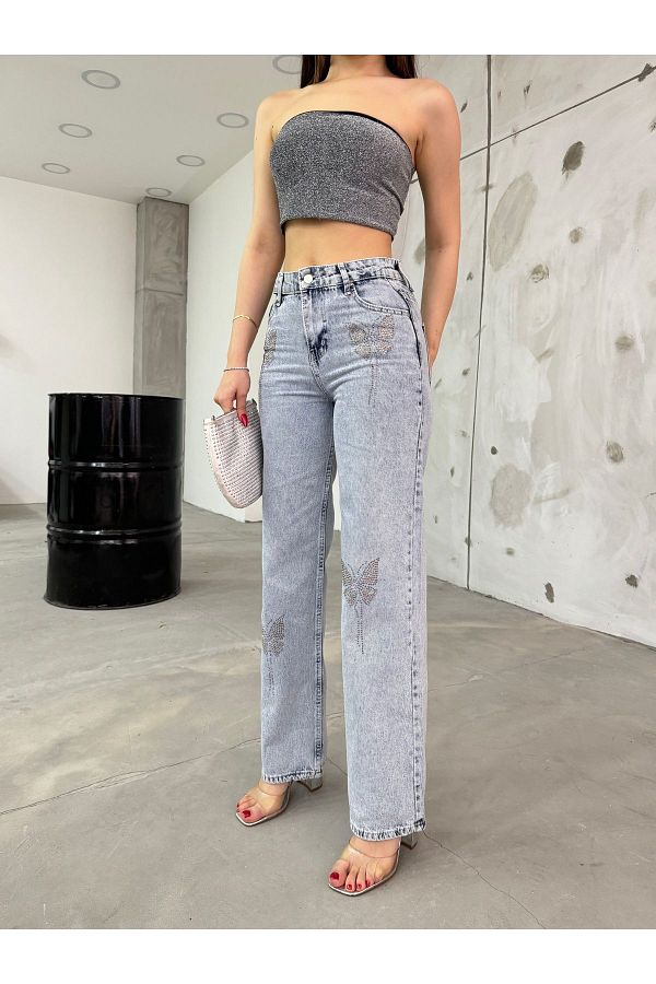 BİKELİFE-Damen-Hose mit weitem Bein und hoher Taille in Blaustein 1