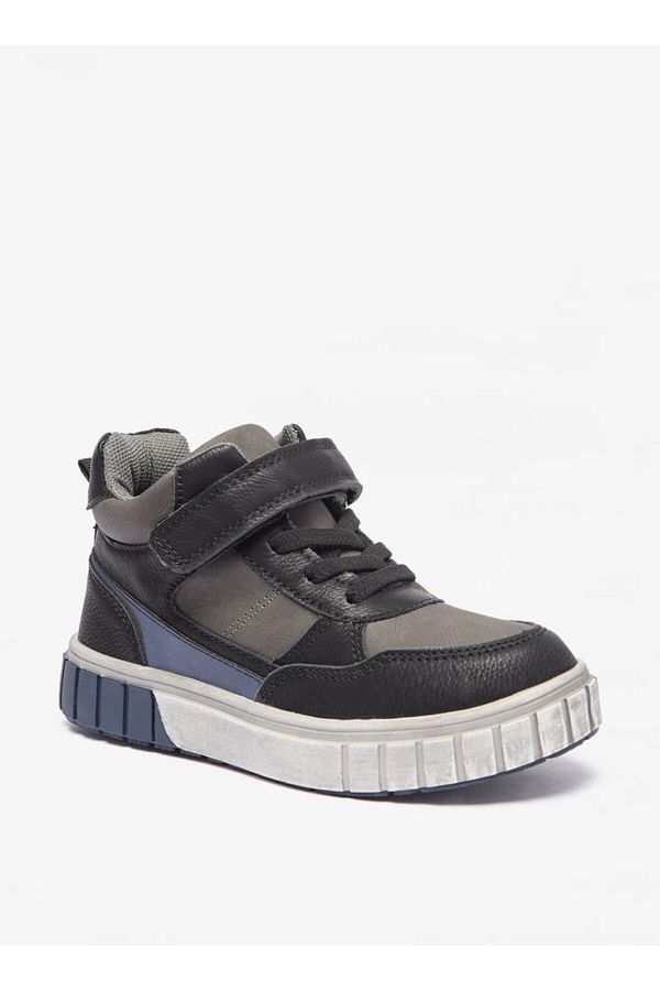 LBL by Shoexpress-Panelled High Cut Sneakers with Hook and Loop Closure 1