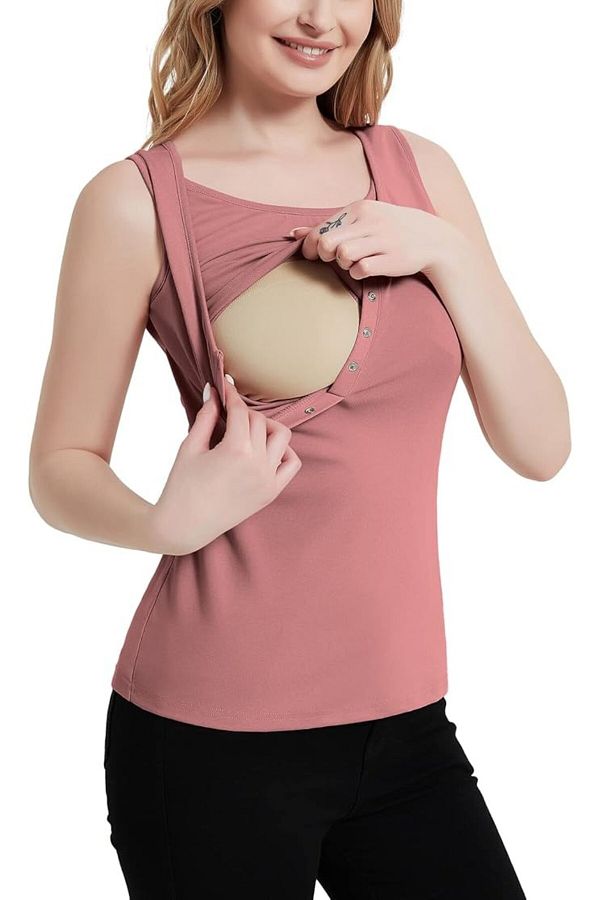 VARSTHREE Comfortable and Stylish Women s Nursing Shirt with Round Neck and Sleeveless Design Trendyol