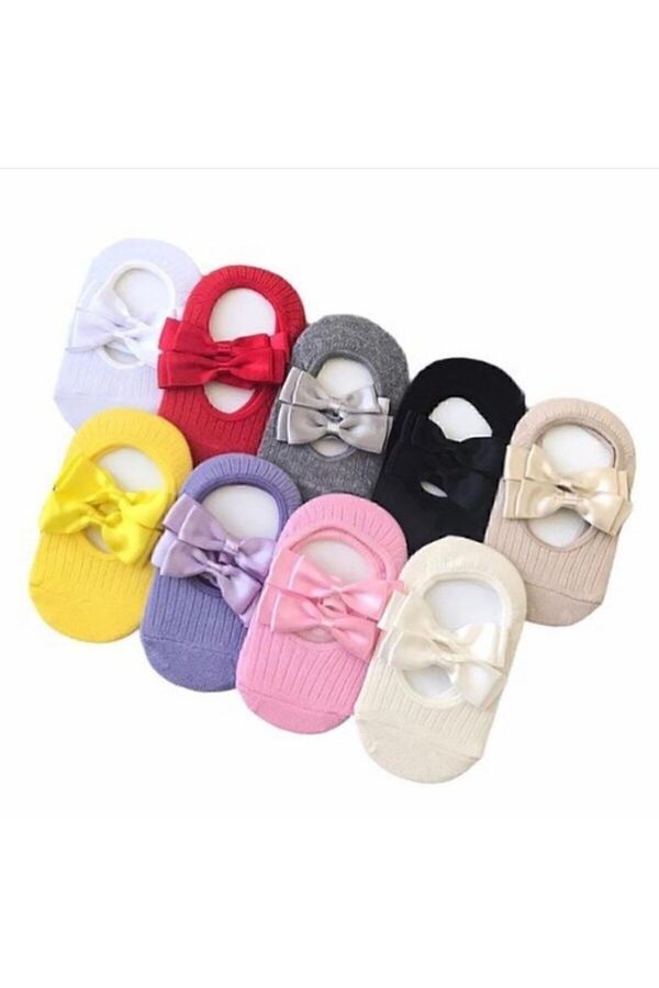 lalinkids Kız Bebek Çocuk Fiyonklu Babet Çorap 9'lu