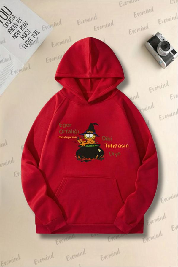 artı4-Unisex Boiled Garfield Printed Oversize Sweatshirt for Adults and Children 1