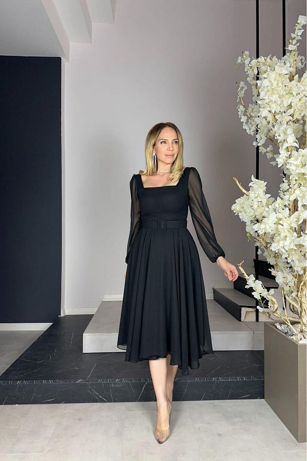 Dark grey chiffon dress hot sale