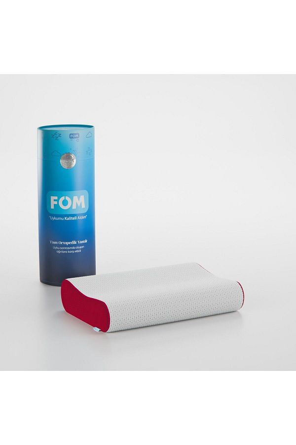 FOM-Orthopedic Mini Flex Visco Sleeping Pillow - For Children and Travel, Red, 50x30x11/9 1
