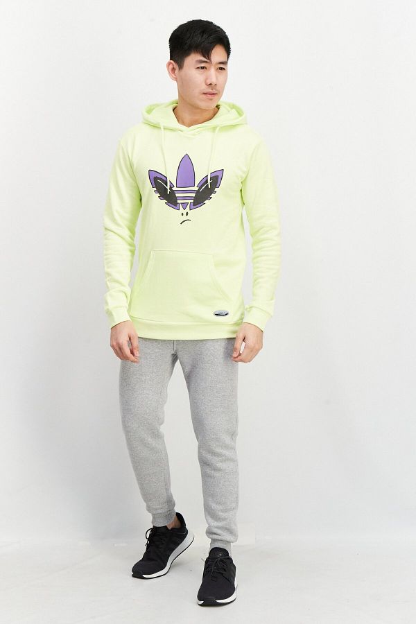 adidas Men Sportswear Fit Hooded Long Sleeve Sweatshirt Neon Yellow Trendyol