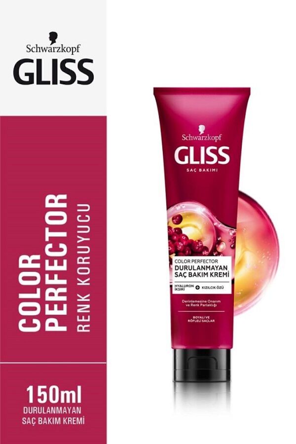 Gliss-Color Perfector Color Protective Hair Care Cream - 150 Ml with Hyaluron Elixir and Cranberry Extract 1