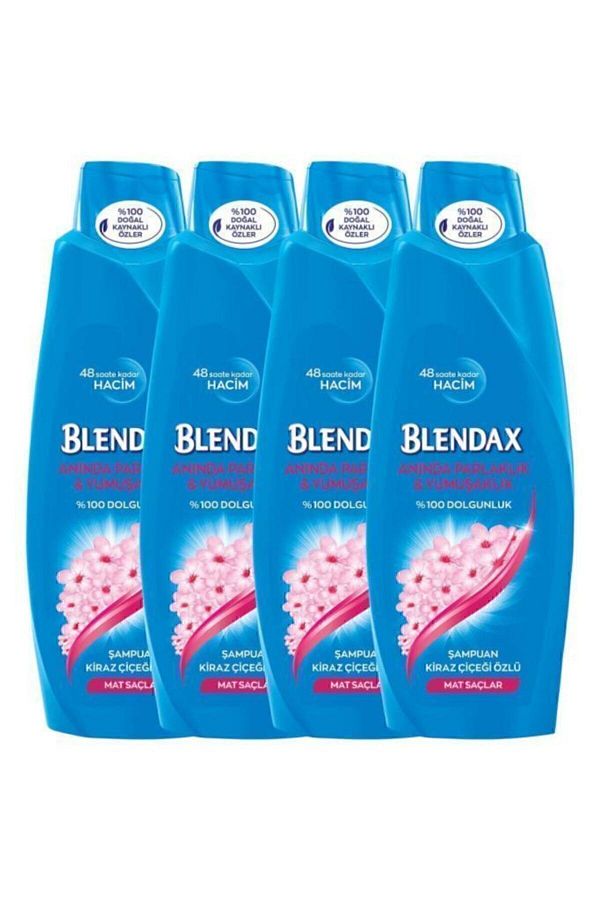 Blendax-500 Ml Shiny and Soft Shampoo with Cherry Blossom Extract - X 4 Pieces 1