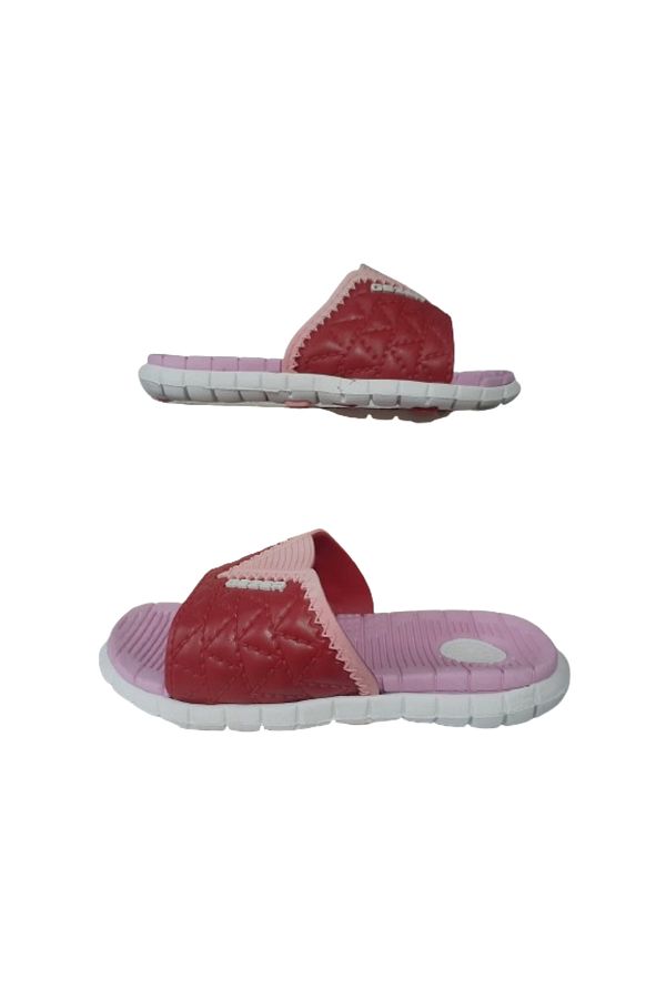 GEZER-Pink and White Ultra Light Girls' Slippers - Double Sole Geezr97-06 1