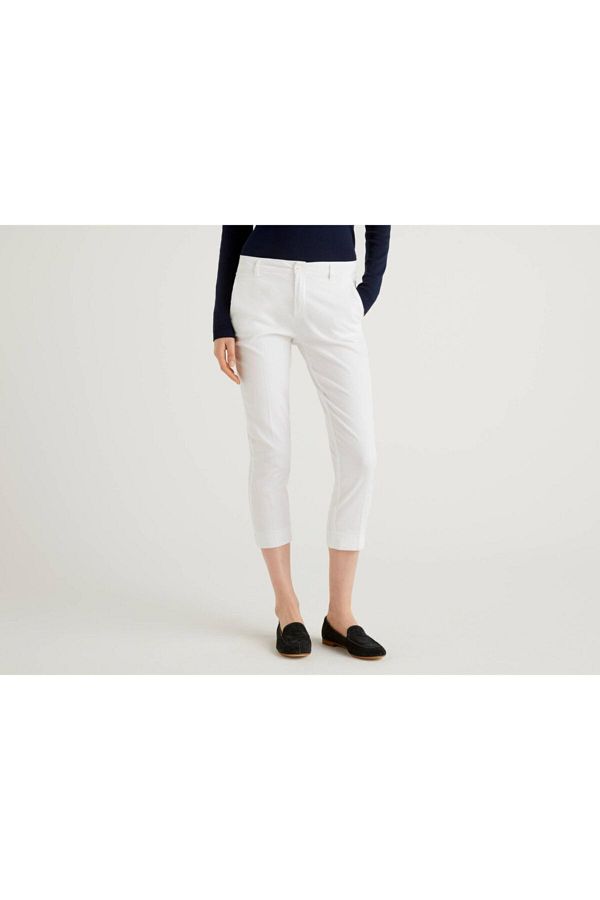 United Colors of Benetton-White Seasonal Women's Chino Pants 1