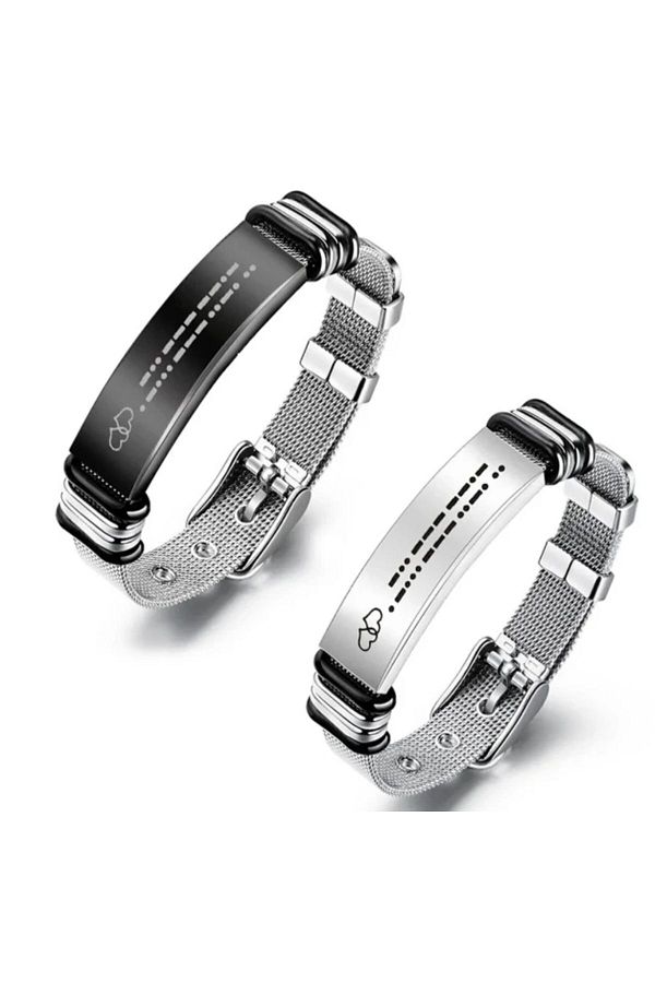 vogutima-Unisex Morse Alphabet Code Forever - Lover Bracelet in Light Box 1