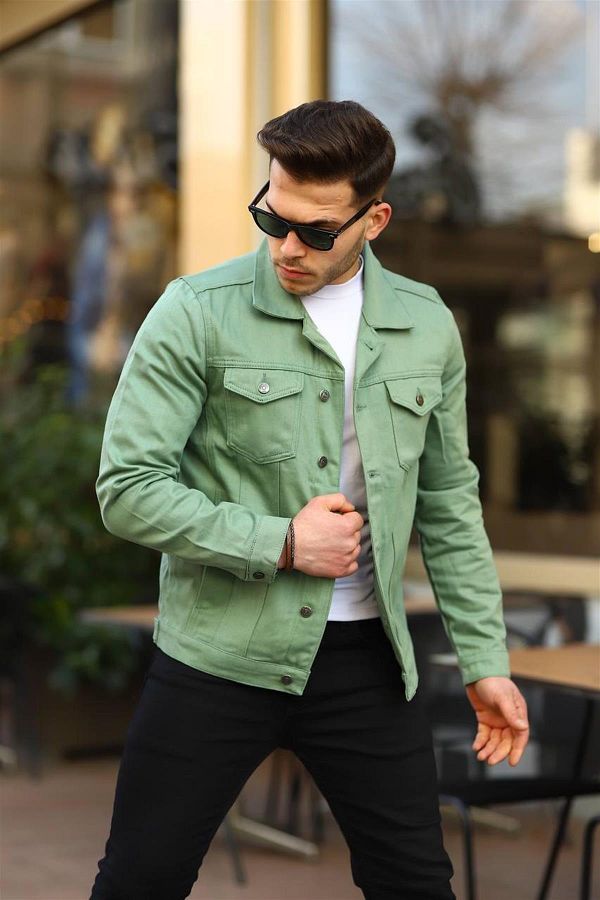 Pobudo Mint Color Denim Jacket Trendyol