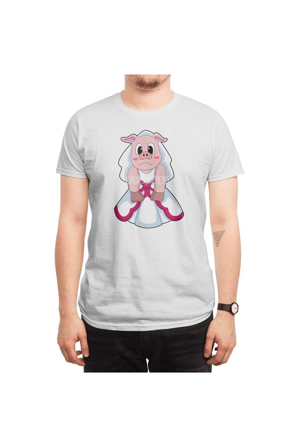 Fizello Pig as Bride Wedding Dress and Unisex White T Shirt Trendyol