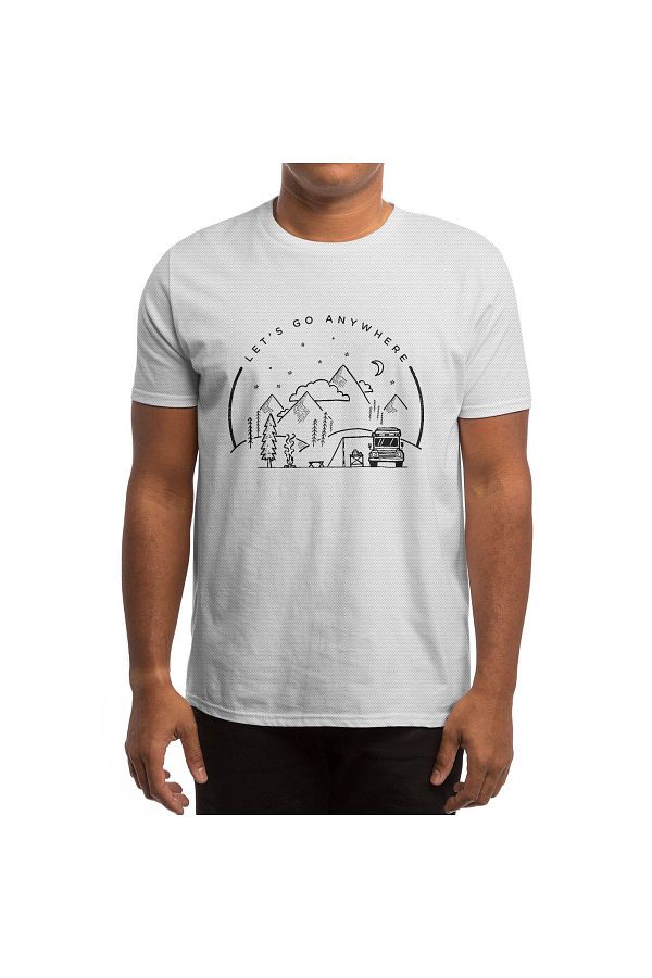 Fizello-Let's Go Anywhere Unisex Λευκό αθλητικό μπλουζάκι - Ανδρικό και γυναικείο μπλουζάκι 1