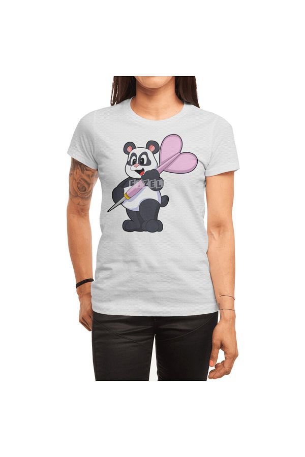 Fizello-Panda Pattern Dart Shooter - Ανδρικό και γυναικείο λευκό μπλουζάκι Unisex 1