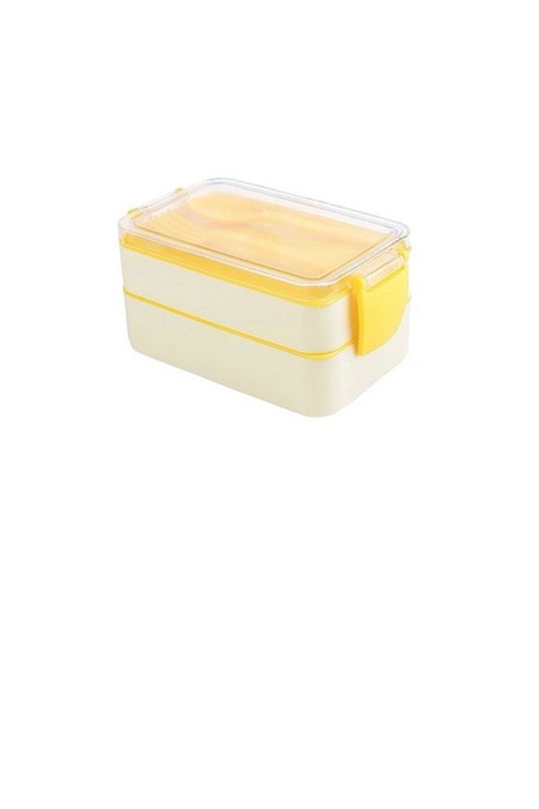 Hane216-Feeding and Food Container Set, 2 Tiers, with Self Fork and Spoon 1