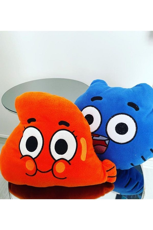 Gulce Design Gift Cute Darwin and Gumball Plush Pillow Trendyol