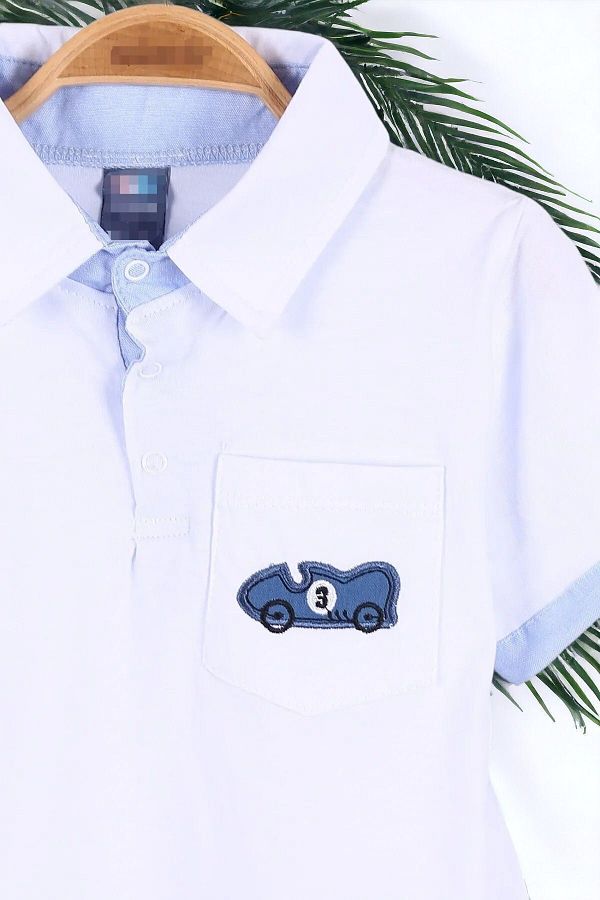Egelite Baby Boy Polo Neck Fake Shirt and Muslin Shorts Festive Bottom and Top Set 6 9 12 18 24 Months Trendyol