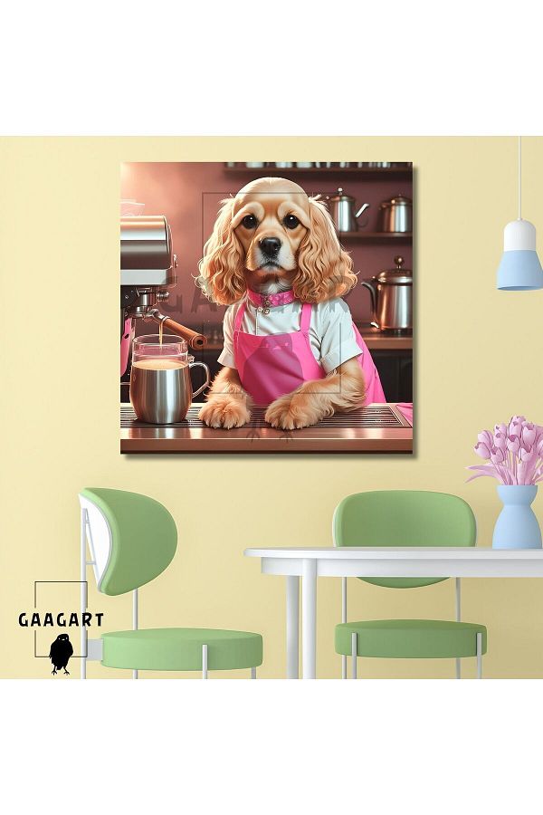 GAAGART-Square Canvas Coffee Corner Cafe Table Barista Light Color Cocker 1