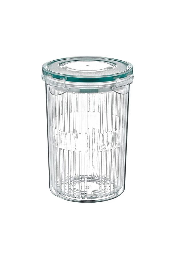 IRAK PLASTİK-2pcs Fresh Box Deep Round Storage Container with Strainer 1
