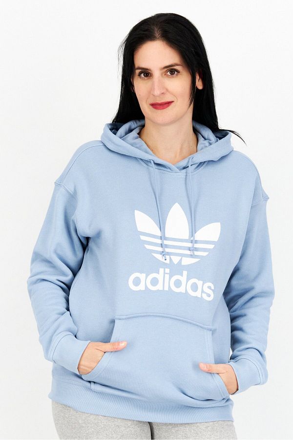 adidas Women Sportswear Fit Brand Logo Outdoor Hoodie Sky Blue Trendyol