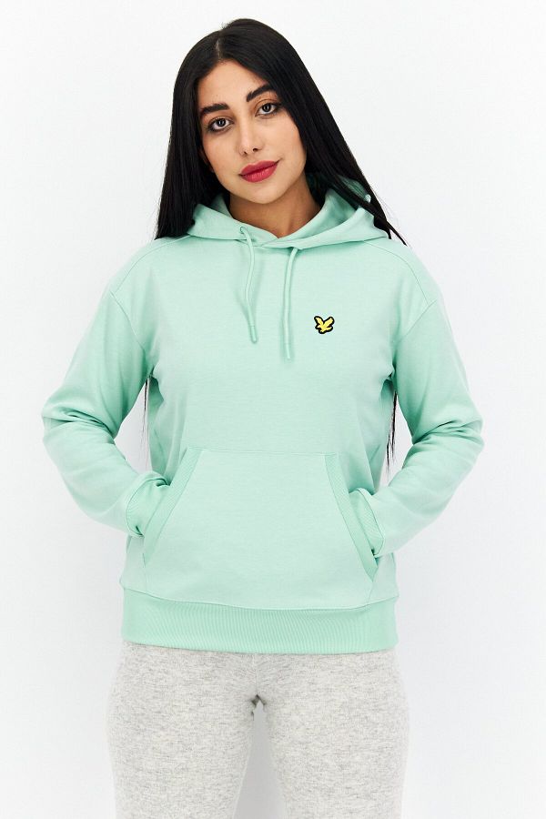 Lyle Scott Women Hooded Brand Logo Sweatshirt Light Green Trendyol
