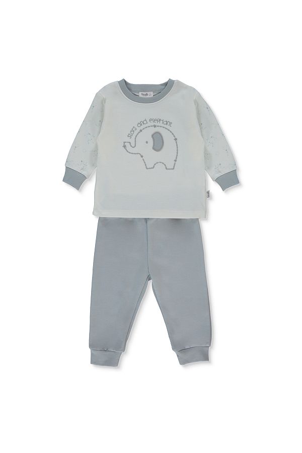 Bebetto-Interlock Gray Pajama Set - Set of 2 F1359 1