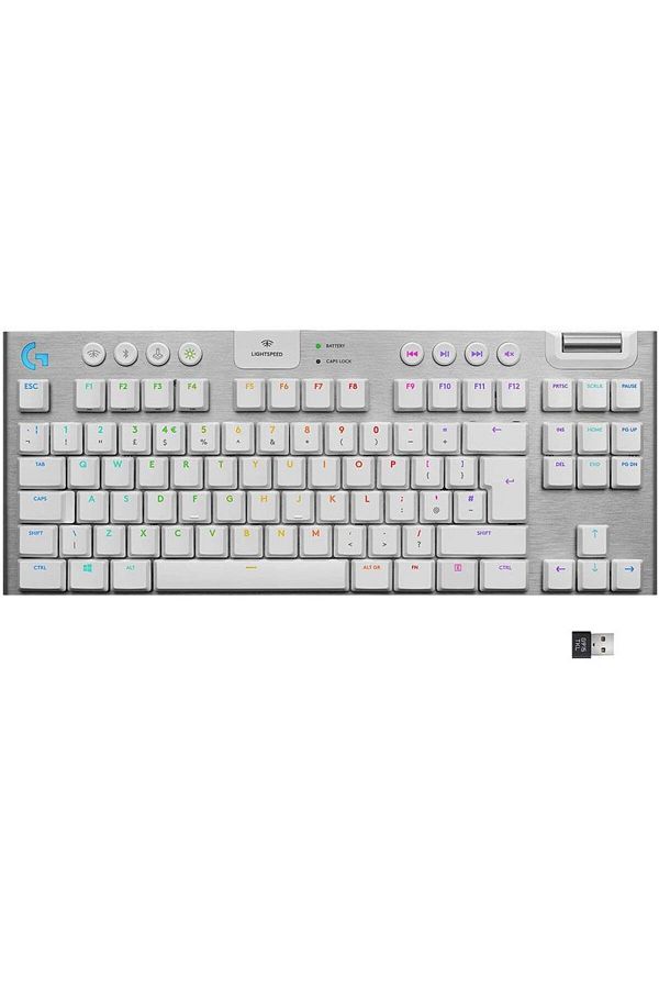 logitech-G915 TKL Tenkeyless Lightspeed Wireless White RGB Mechanical Gaming Keyboard 1