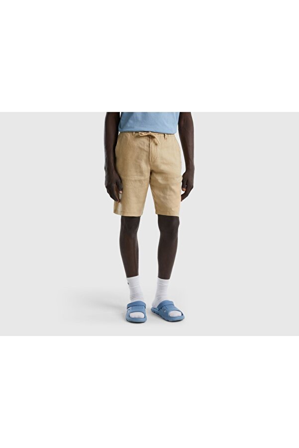 United Colors Of Benetton Bermuda Uomo In Cotone | Short Pesante Con Tasche E Coulisse