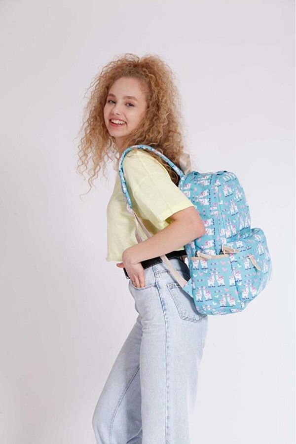 Kaukko Turquoise Llama School Bag Nature K1326 Trendyol