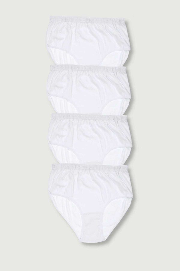 Tutku-Women's White 4 Pack Ribana Bato Panties ELF568T0922CCM4 1