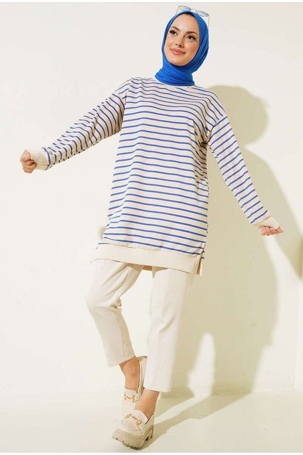 Striped tunic sweatshirt 2025
