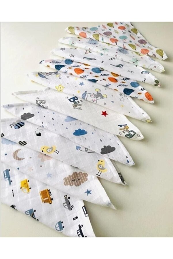 MiRKay Collection Müslin Bezi Bebek Ağız Mendili 8adet Unisex Ürünler