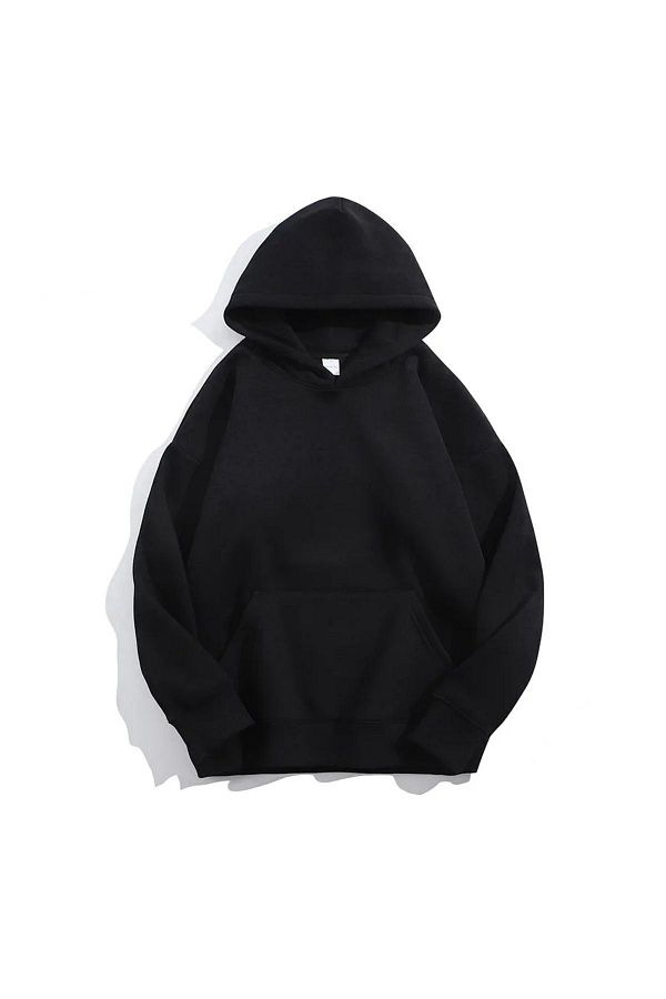 Plain black pullover hoodie women's online