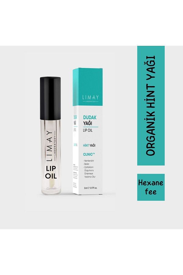 LİMAY-100% Organic Pure Lip Oil - Lip Oil, Moisturizing Nourishing, Cold Pressed Castor Oil 1