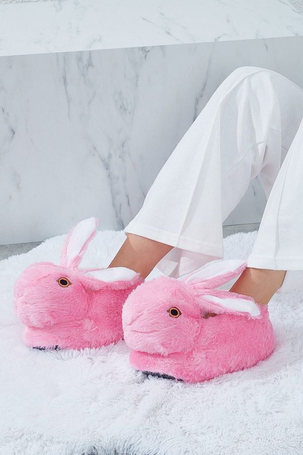 PNR TERL K Women s Pink Rabbit Slippers Indoor Boots Trendyol
