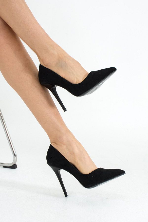 Black suede evening shoes shop