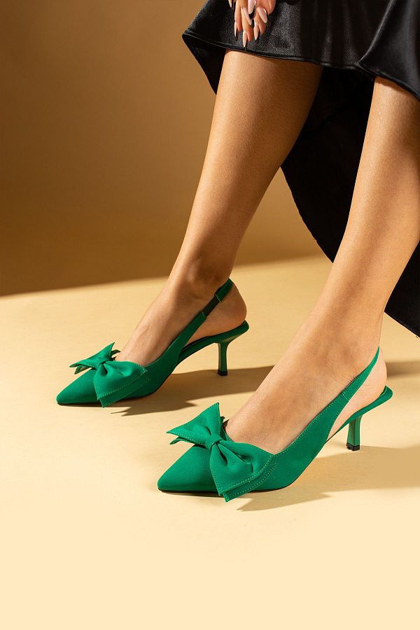 Green low heel shoes discount
