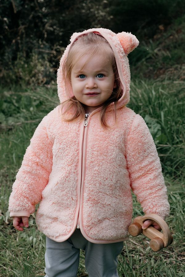 Mother Love Plush Teddy Zippered Ear Cardigan Jacket Lined Trendyol