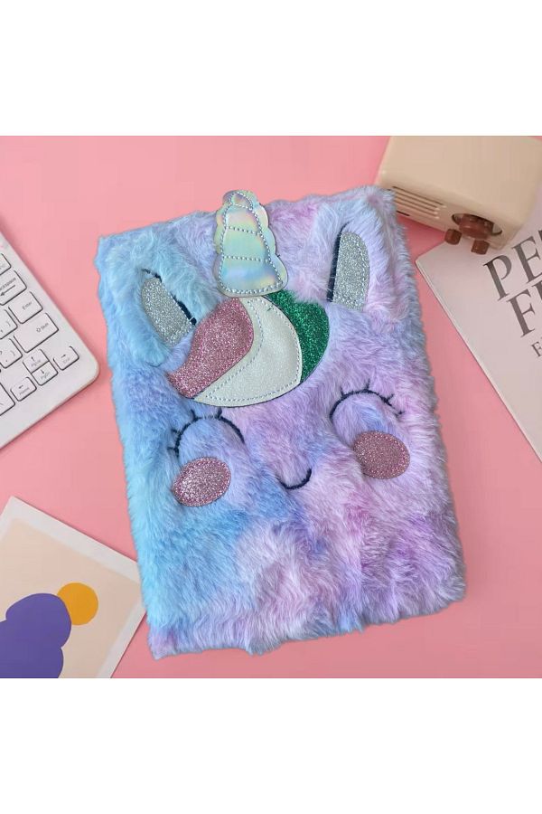BLA GROUP-Cute Plush Unicorn Notebook, Memory Book, Memory Book, Diary 1