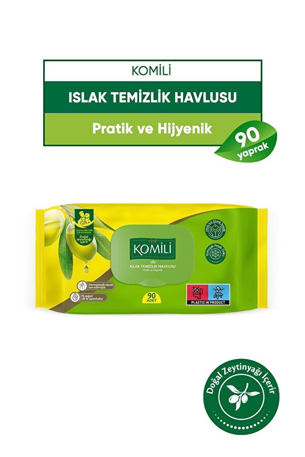 Komili Genel Kullanım Islak Havlu 90'lı