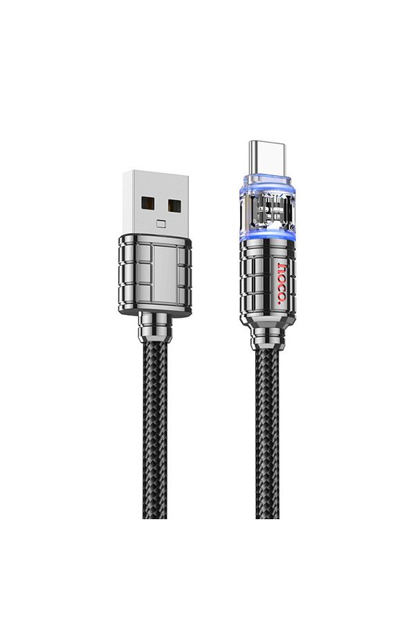 Kamardey-Hoco U122 - Crystal Tip 3A USB To Type-C Fast Data Charging Cable 1